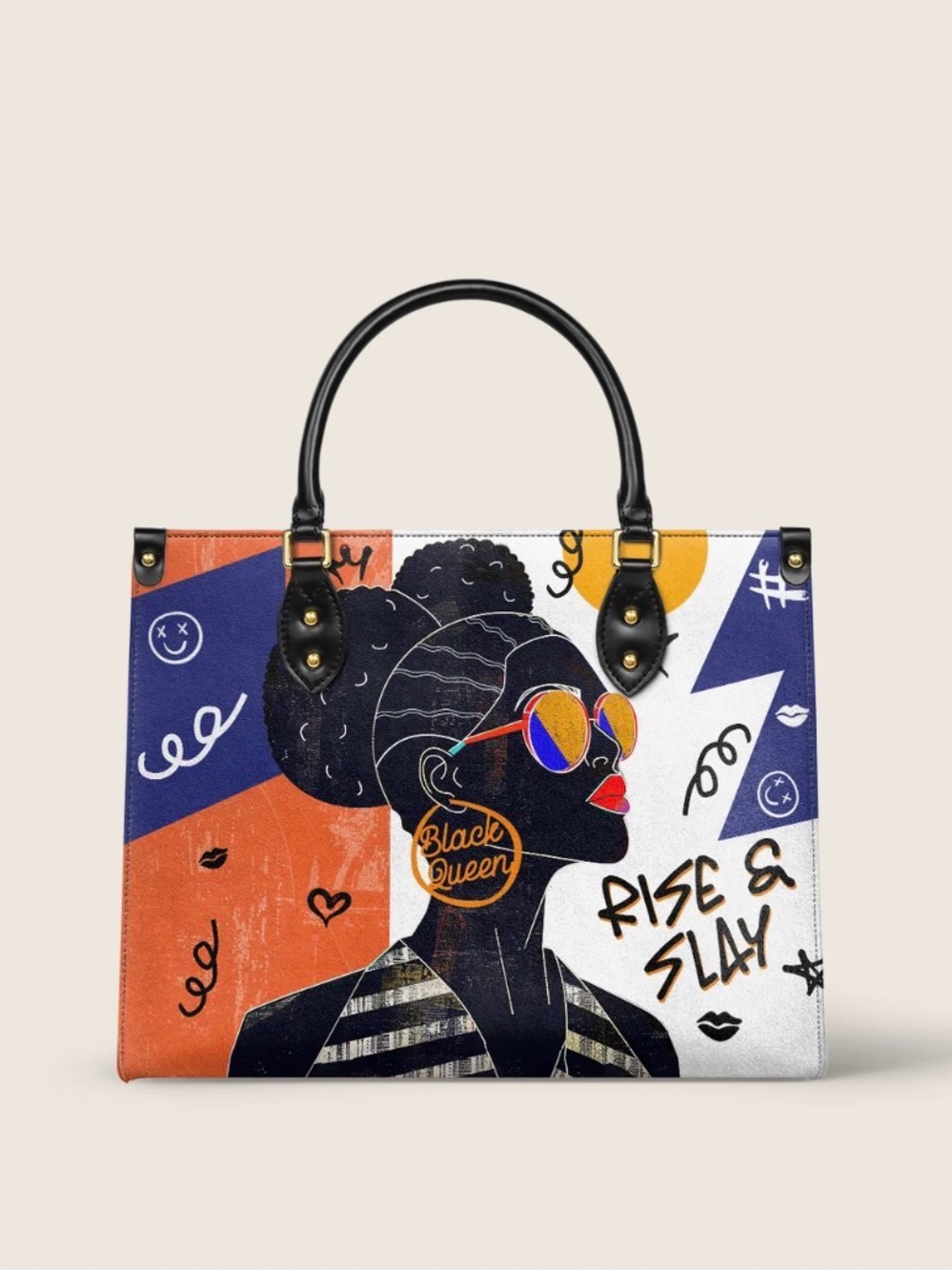 Black Queen AFROYLA "SANAA" SALT POP
LEATHER HANDBAG